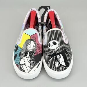 Disney Nightmare Before Christmas Womens Low Top Slip-On Sneaker Shoes Size 7